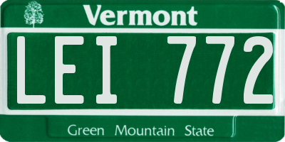 VT license plate LEI772