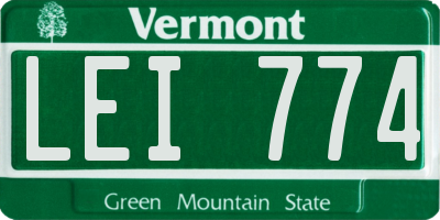 VT license plate LEI774