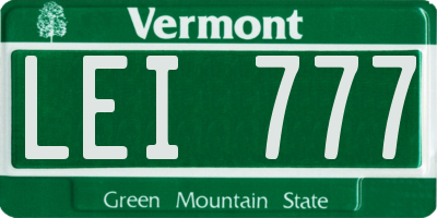 VT license plate LEI777