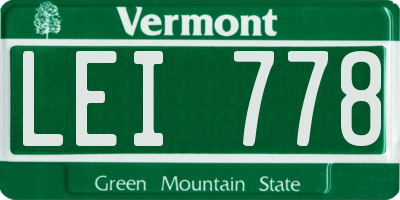 VT license plate LEI778