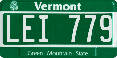VT license plate LEI779