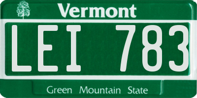 VT license plate LEI783