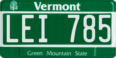 VT license plate LEI785