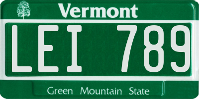 VT license plate LEI789