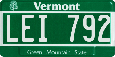 VT license plate LEI792