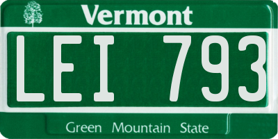 VT license plate LEI793