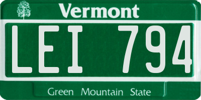VT license plate LEI794