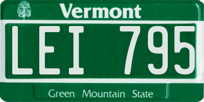VT license plate LEI795