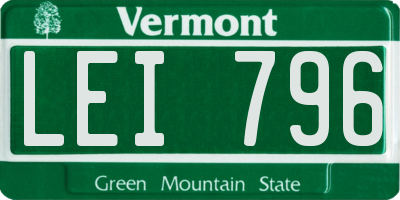 VT license plate LEI796