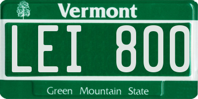 VT license plate LEI800