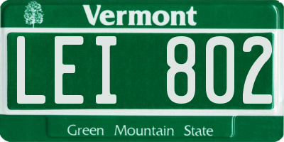 VT license plate LEI802