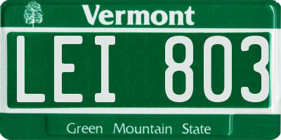 VT license plate LEI803