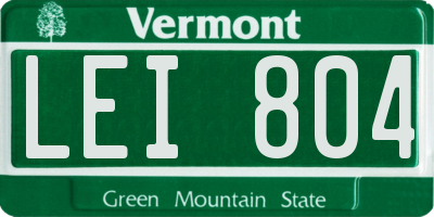 VT license plate LEI804