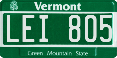 VT license plate LEI805