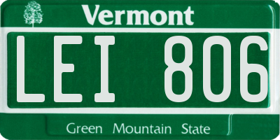 VT license plate LEI806