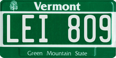 VT license plate LEI809
