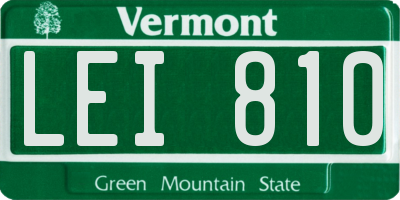 VT license plate LEI810