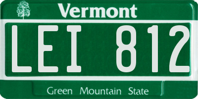 VT license plate LEI812