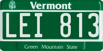 VT license plate LEI813