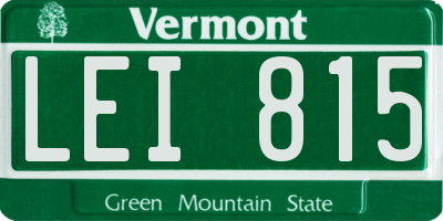 VT license plate LEI815