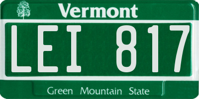 VT license plate LEI817