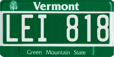 VT license plate LEI818