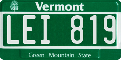 VT license plate LEI819