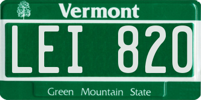 VT license plate LEI820