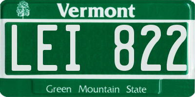 VT license plate LEI822