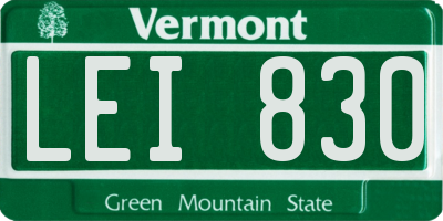 VT license plate LEI830