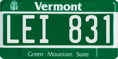 VT license plate LEI831