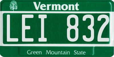 VT license plate LEI832