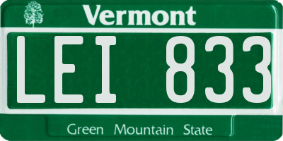 VT license plate LEI833
