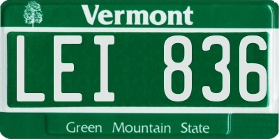 VT license plate LEI836