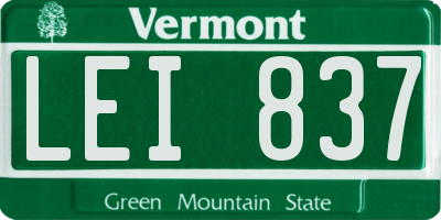 VT license plate LEI837