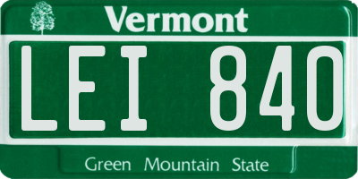 VT license plate LEI840