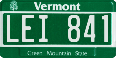VT license plate LEI841