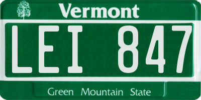 VT license plate LEI847