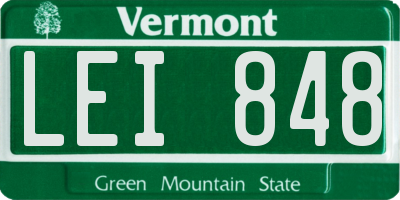 VT license plate LEI848
