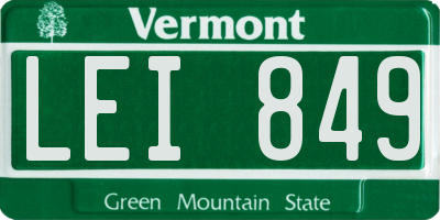 VT license plate LEI849