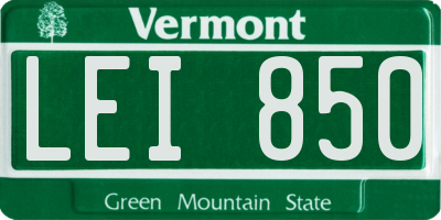 VT license plate LEI850