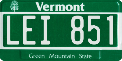 VT license plate LEI851