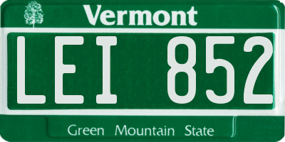 VT license plate LEI852