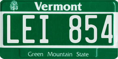 VT license plate LEI854