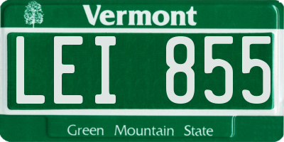 VT license plate LEI855