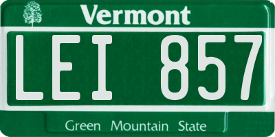 VT license plate LEI857