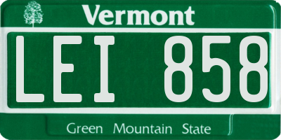 VT license plate LEI858