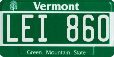 VT license plate LEI860