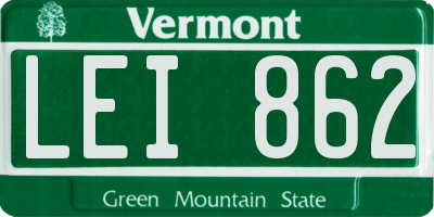 VT license plate LEI862