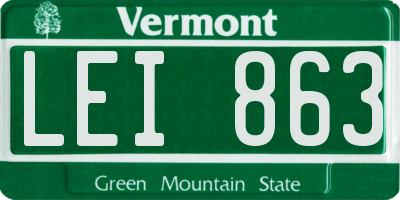 VT license plate LEI863